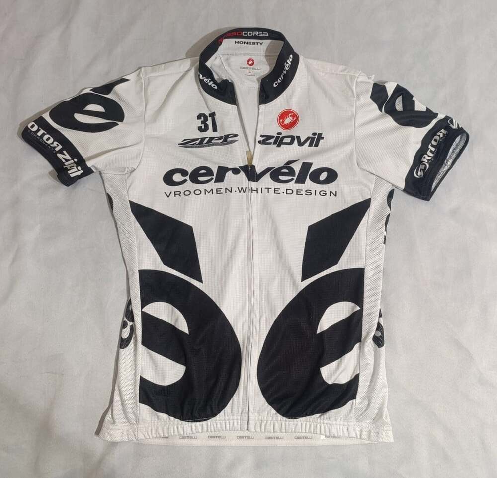 Castelli Cervelo Cycling Jersey Size XL White Black